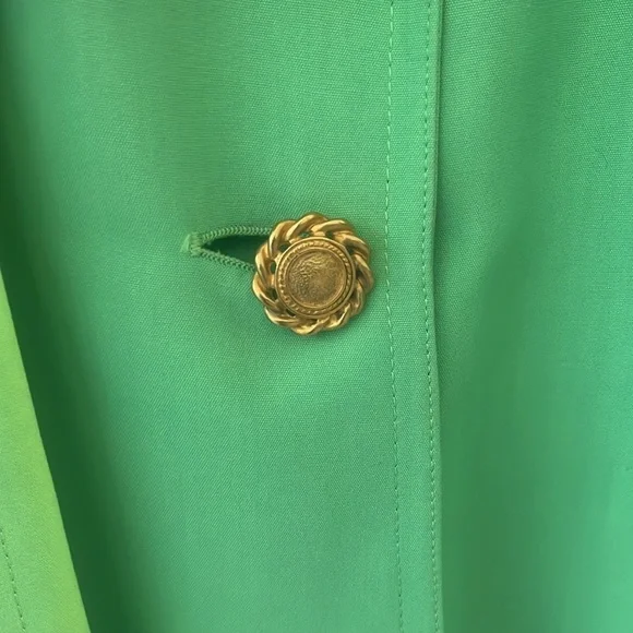 Vintage Lime Green Silk Blend Blazer Size 6 Designer Quiet Luxury - Picture 4 of 11